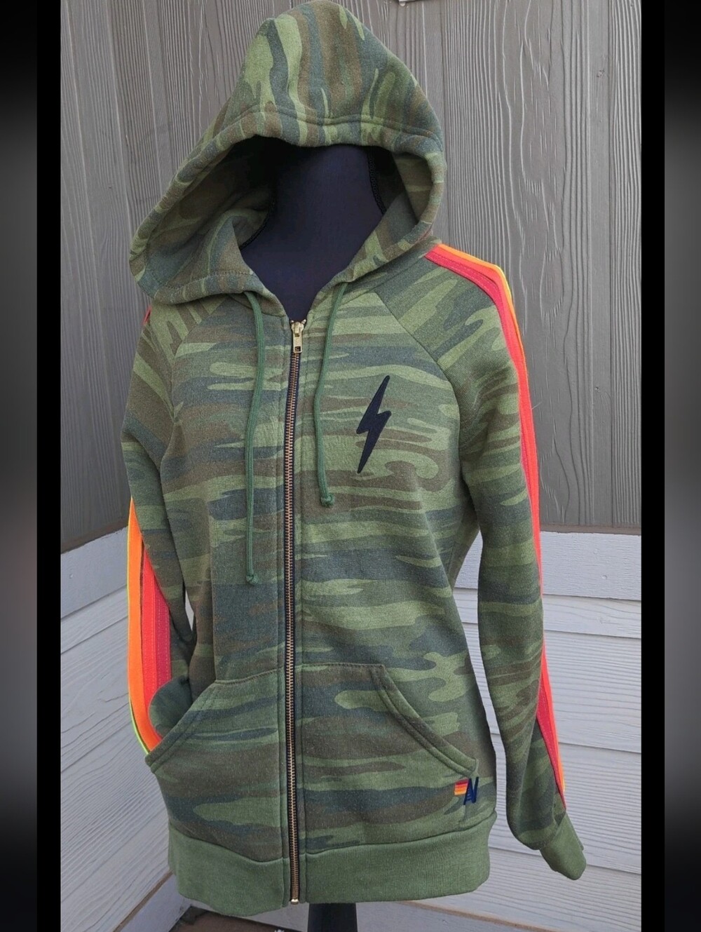 Aviator Nation Size S Bolt Camo Zip Hoodie